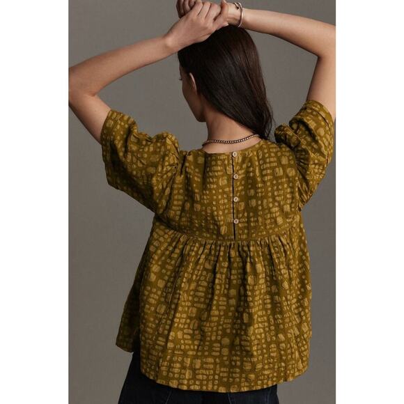 Anthropologie X Porridge Womens Size Small Green Textured Swing Top Tassel Tie - Picture 2 of 12